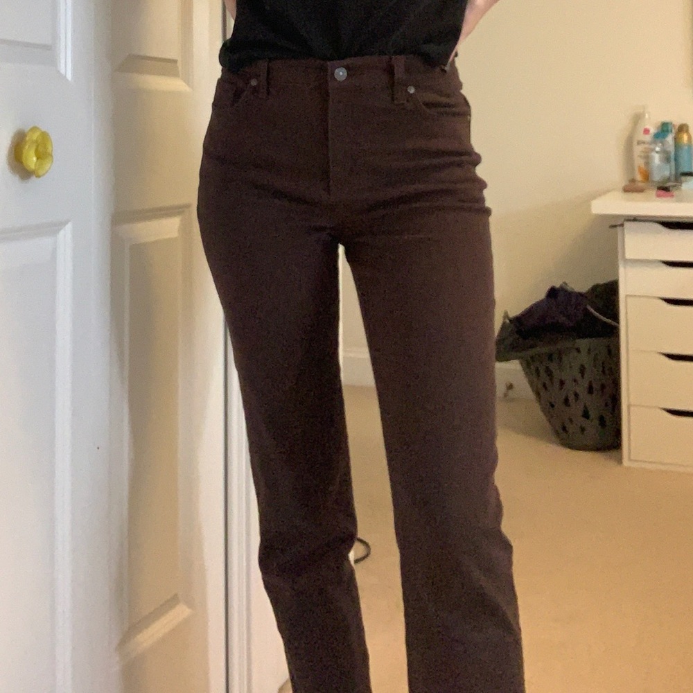 straight leg brown pants